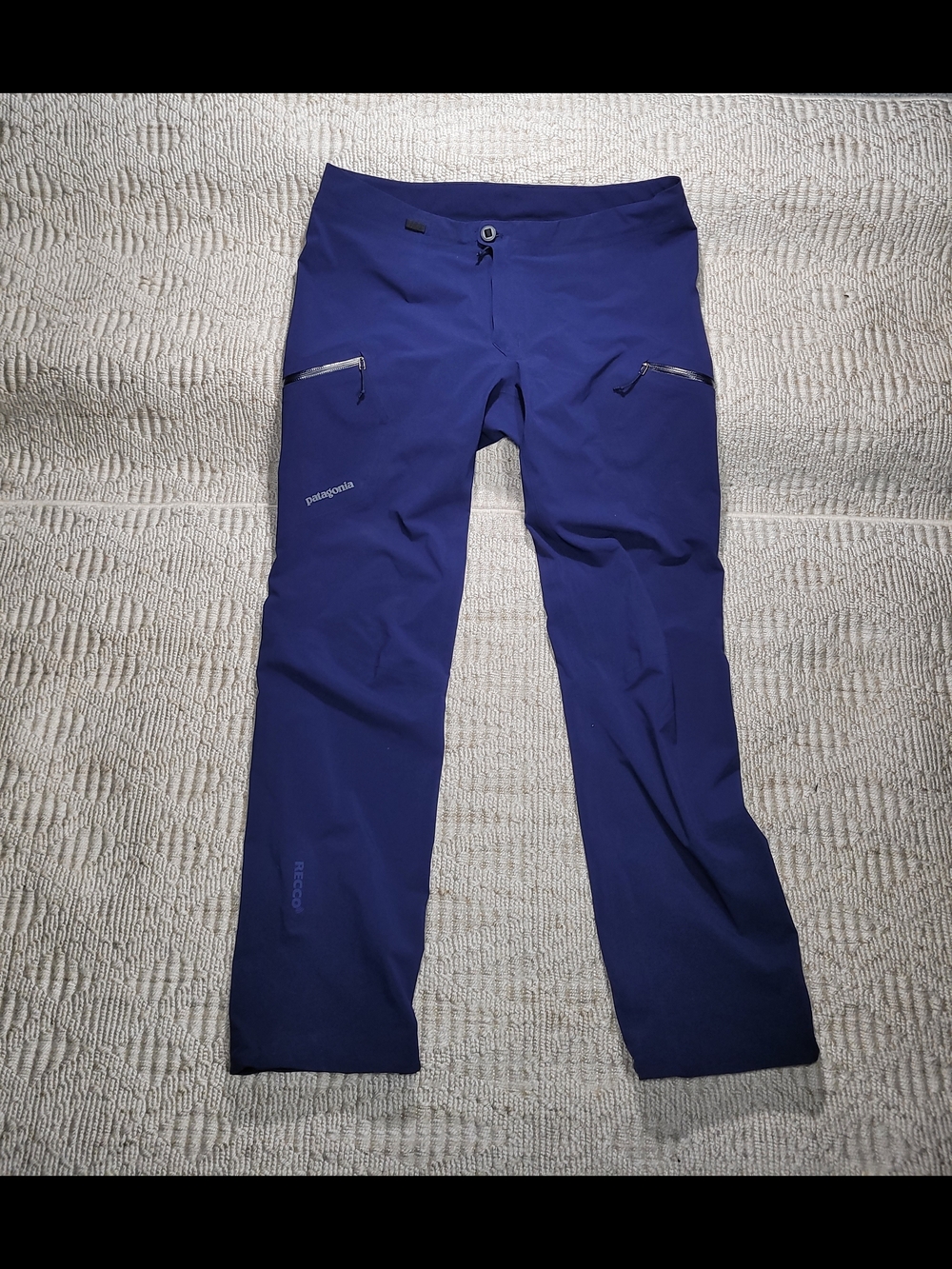 Patagonia Upstride Ski Touring Pants Blue RECCO Avalanche Reflector Women's L